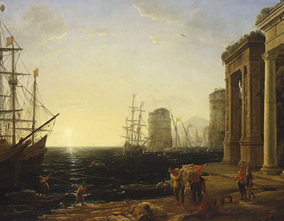 Harbour Scene at Sunset Claude Lorrain